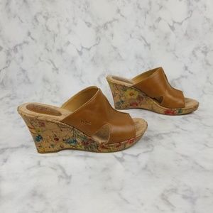 B.O.C Wedge Mule Clogs 3.5 inch heel size 8
